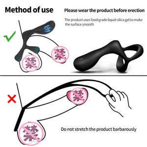 Anillo vibrador para estimulación masculina con doble cabezal vibrador, vibrador sexual para hombres. - Product Image 5