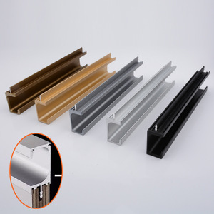 Aluminum Alloy Cabinet Handle Bar G Shape Concealed Wardrobe <b>Door</b> Handle Durable Die Casting Minimalist Design - Product Image 1