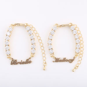 Collier et <span class=keywords><strong>bracelet</strong></span> personnalisés en argent et or 18 carats pour enfants, plaque de nom personnalisée - Product Image 1