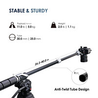 RAUBAY Bras d'extension de trépied, bras de perche horizontal fixe pour photographie aérienne, en alliage d'aluminium robuste, compatible avec