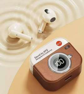 Écouteurs sans fil Bluetooth de type C, style appareil photo vintage, suppression du bruit personnalisée, pour le sport, la musique, vente en gros - Product Image 5