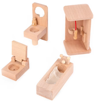 Maison de jeu miniature en bois, ensemble de meubles miniatures de simulation, modèle de maison de poupée en bois, meubles