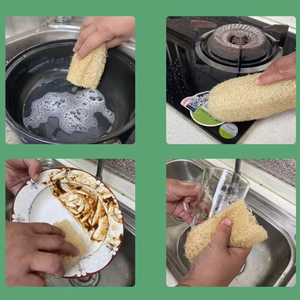 Zenidoo Brosse de nettoyage portable en loofah naturel doux pour la cuisine, la pâtisserie, le barbecue, la cuisine et la salle de bain - Product Image 3
