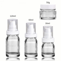 Cosmétiques en vrac 120mL 60mL 30mL crème Lotion pompe Essence Toner verre bouteille pot 50g