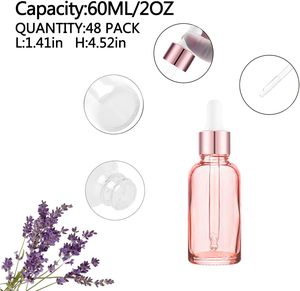 En Stock: Botellas de Vidrio con Gotero para Aceites Esenciales y Sueros Cosméticos, Color Rosa Dorado, 5ml, 10ml, 15ml, 20ml, 30ml, 50ml, 100ml - Product Image 3