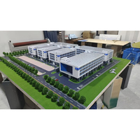 Maquette architecturale 3D à l'échelle 1:180 d'un établissement scolaire privé et d'une villa au design moderne, table de sable avec matériaux PVC/plastique