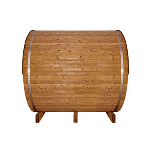 Sauna de Barril Personalizable de Madera Maciza de Abeto Termotratado para 4 Personas con Porche - Product Image 2