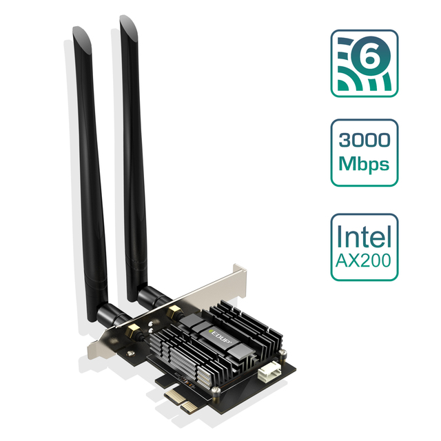 PCIe WiFi 6E Network Card with BT 5.2 for Desktop PC Wi-Fi 6 Card with Heat Sink AX 3000Mbps Tri-band WiFi Adapter