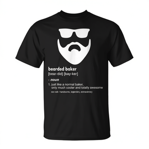 T-shirt Bearded Baker avec motif barbe et lunettes de soleil pour les boulangers et les passionnés de cuisine - Product Image 2