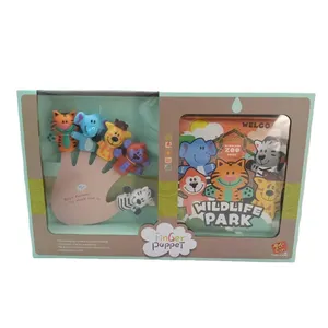 Cartoon animal finger set doll story bath book toddler genitore-figlio interactive storytelling glue toys giocattolo educativo per bambini