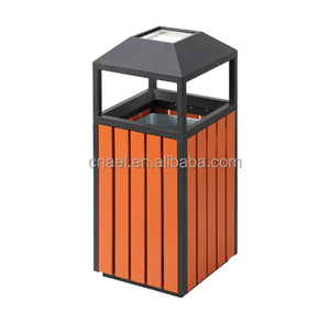 Factory <strong>Customized</strong> 50L Wood Park Trash Bin Fashionable Outdoor Wooden <strong>Garbage</strong> <strong>Can</strong> - Product Image 1