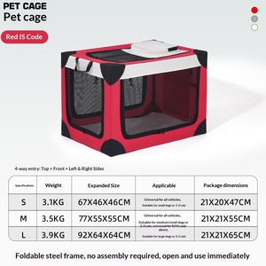 Cage de transport pliable et légère pour animaux de compagnie, idéale pour chiens et chats, voyages en voiture - Product Image 5