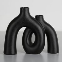 Ensemble de vases de table modernes nordiques en céramique côtelée verticale ARM LVG, pots à fleurs en porcelaine mate, conteneurs floraux design pour la décoration intérieure