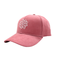 Topi Baseball Kain Corduroy Warna-Warni Gaya Jalanan dengan Bordir Bunga Custom Logo OEM ODM Pabrik Grosir