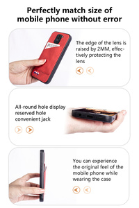 Custodia per Xiaomi <span class=keywords><strong>Redmi</strong></span> Note <span class=keywords><strong>9</strong></span> custodia posteriore in pelle Pu per telefono con porta carte di credito per custodia <span class=keywords><strong>Redmi</strong></span> Note <span class=keywords><strong>9</strong></span> Pro - Product Image 3