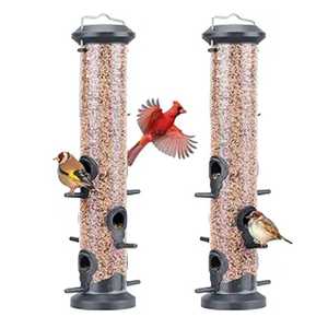 Mangeoires <span class=keywords><strong>en</strong></span> plastique de haute qualité avec 6 ports d'alimentation, mangeoire résistante aux intempéries avec support <span class=keywords><strong>en</strong></span> acier pour oiseaux sauvages, cadeau pour les amoureux des oiseaux - Product Image 4