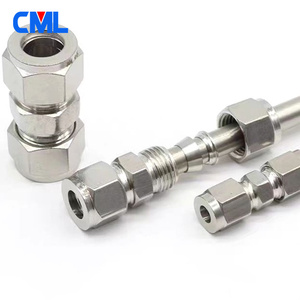 Raccords de compression à double embout en acier inoxydable 304 316L, diamètre extérieur du tube 1/8\", 1/<span class=keywords><strong>4</strong></span>\", <span class=keywords><strong>3</strong></span>/8\", 1/2\", connecteurs droits - Product Image 5