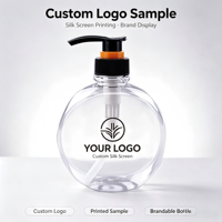 Bouteille pompe à lotion en plastique PET transparente personnalisée de 500 ml, vide, rechargeable, distributeur de savon liquide pour cosmétiques, shampoing, gel douche