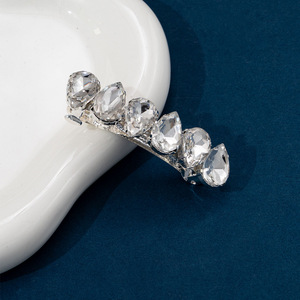 Mignon clair métal brillant cristal Barrettes croix décorative épingle à cheveux épingle à cheveux strass pince à cheveux pour femmes filles - Product Image 2