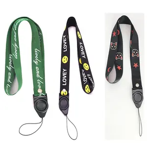 Cartoon Gedrukt Universele Mobiel Usb Sleutel Smartphone Premium Promotionele Lanyards Vlakte Lanyard Strap Eenhoorn Lanyard