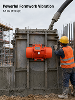 Moteur vibrant externe en fonte pour béton ZF-T4/500, robuste, triphasé, 0,39 kW, 510 kgf, IP65, CE