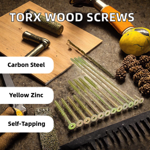 สกรูหัวแบน Torx สำหรับงานไม้ เหล็กกล้าคาร์บอน ชุบสังกะสีเหลือง ระดับ 10 แบบเจาะยึดเองได้ สำหรับยึดพื้นระเบียง - Product Image 2