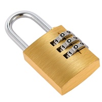 Cadenas à combinaison en laiton 25 mm à 3 chiffres, antirouille, pour bagages et armoires, logo OEM disponible