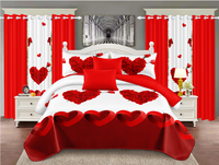 Style américain personnalisé 22pcs fleur plante couleur vive tournesol couette rideau ensemble de literie imprimé 3d