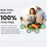 Wok à frire en acier inoxydable 304 à 3 plis de 2,5 mm, à induction rapide, antiadhésif, avec revêtement céramique, pour œufs et poissons, avec couvercle, marque personnalisée