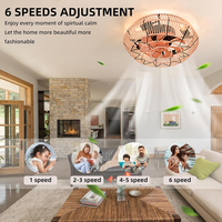 Nouveau produit : Plafonnier LED avec ventilateur, moteur DC, style ferme, pour salon et chambre, avec câble en corde de chanvre et télécommande E27