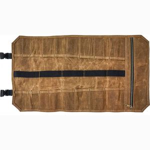 Muestra gratuita: Bolsa enrollable de lona al por mayor para herramientas, bolsa de coche con bolsillos pequeños, organizador multiusos para herramientas de reparación. - Product Image 2