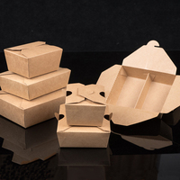 Boîtes à salade jetables écologiques en papier kraft pour la restauration rapide, fabriquées en Chine, avec gaufrage et pelliculage mat