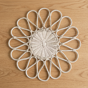 Mantel Individual redondo de ratán tejido Natural hecho a mano de alta calidad, placas de cargador de ratán, decoración Bohemia para mejorar su experiencia gastronómica - Product Image 1