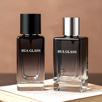Flacon de parfum vide de luxe personnalisé de 30 ml, 50 ml, 100 ml, avec bouchon magnétique noir, argenté ou doré, en verre, avec boîte cadeau