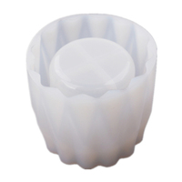 Nouveauté facile à Grain fin 3D rhombique à face de diamant cylindre forme bricolage Silicone béton résine plâtre pot Pot Vase moule