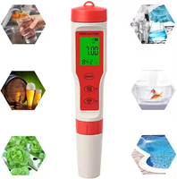 Testeur de qualité de l'eau multiple de haute précision numérique 4 en 1 PH TDS EC compteur de température Aquariums de qualité de l'eau potable