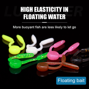 20 piezas/bolsa de señuelos flotantes de TPE suave tipo gusano, 33 mm, 0.28 g, de silicona, artificiales, para pesca de lubina y carpa - Product Image 3