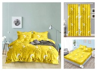 Décoration de la maison belles fleurs imprimé microfibre Polyester fenêtre rideau salon rideaux assortis rideaux ensemble de literie