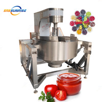 Bouilloire à enveloppe planétaire industrielle à induction électrique Chaudière à sauce Ketchup Machine à fabriquer la pâte de tomate Marmite avec mélangeur