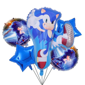 Popular Juego de 5 Globos de Aluminio con Forma de Sonic the Hedgehog de 18 Pulgadas, Decoración para Fiestas de Cumpleaños Infantiles, Globos de Helio con Diseño de Dibujos Animados - Product Image 5