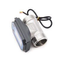 Medidor de Flujo de Agua Digital por Impulsos ZJSUS-BT01 5-24VDC con Cable DN15/20/25/32/50mm, Medidor de Flujo Hidráulico Electrónico con Turbina de Paletas
