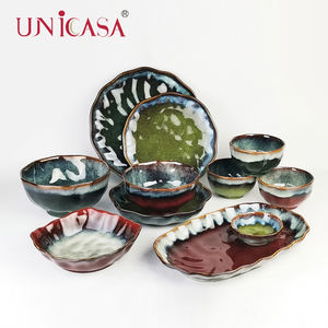 Platos de Postre Redondos de Porcelana Clásica <span class=keywords><strong>UNICASA</strong></span>, Vajilla de Cerámica para Ensaladas, Tazas de Café - Product Image 5