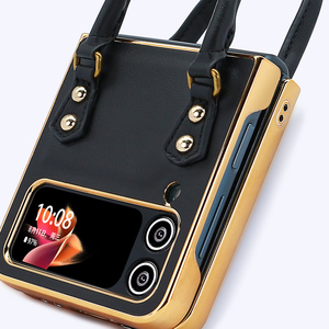 Funda de teléfono de cuero de lujo VIETAO para Samsung para Galaxy <span class=keywords><strong>ZFlip</strong></span> 4/3, funda de mano con anillo, correa de cinta, pantalla plegable electrochapada - Product Image 2