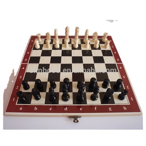 Giochi in legno Scacchiera Gioco di Scacchi Set in Bianco e Nero Pezzi Degli Scacchi Floding Scacchi Bordo - Product Image 1
