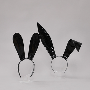 E0051 da đen Bunny Headband Tai Thỏ <span class=keywords><strong>D</strong></span>ài headbands Tai Thỏ tóc Hoop cho Câu lạc bộ - Product Image 5