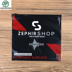 Sante Custom CMYK Printing Black Matte <b>Waterproof</b> CPE Swimsuits Packaging Zipper Locking Bags - Product Image 4