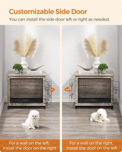 ZJH pour meuble de caisse pour chien enduit de poudre écologique 27.2 "chenil de table d'extrémité latérale pour petites races cage intérieure de 30 lb - Product Image 4