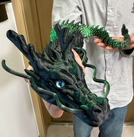 Figurines de dragon chinois imprimées en 3D géantes de 35,4 pouces (90 cm), articulations mobiles, décoration fantastique, sculpture de bureau flexible