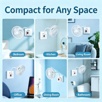 Ventilateur électrique portable pliable mural à 5 pales, col flexible à 360°, à brancher, pour chambre, bureau, dortoir, extérieur, camping-car