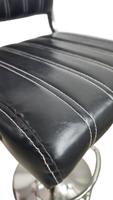 Chaise haute moderne en métal avec revêtement en cuir PU, siège pivotant réglable en hauteur - Meubles de restaurant commerciaux stables et durables